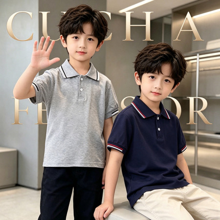 哈唯嘉&哈唯嘉&T25504-开叉校服POLO衫