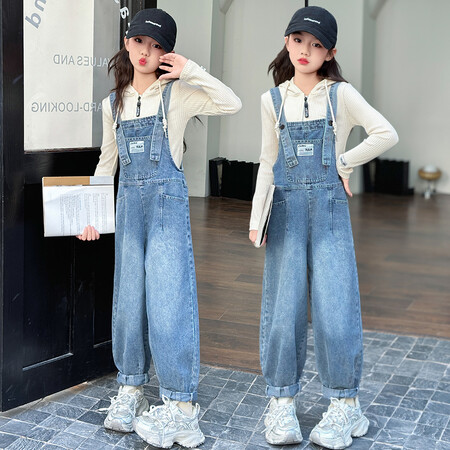 星洛萌贝&星洛萌贝&粗条帽衫背带裤套QT403