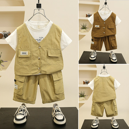 烁烁星&烁烁星&三颗扣马甲三件套