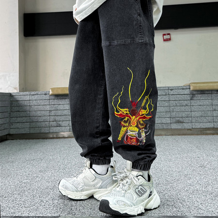 哈米贝贝&哈米贝贝&6602悟空刺绣牛仔裤