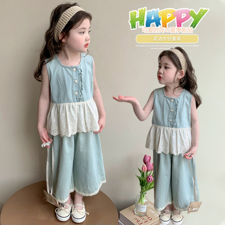 艾宝拉&艾宝拉&浅色牛仔套装