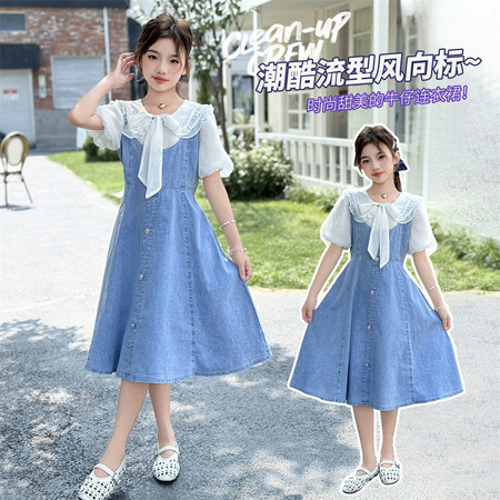麦芽米其&麦芽米其&2577款牛仔连衣裙