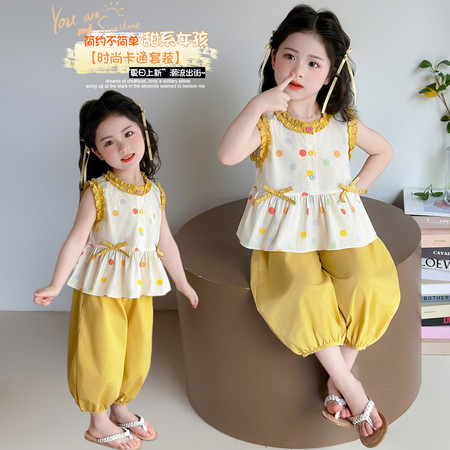 佳佳乐童装&佳佳乐童装&彩色波点灯笼裤套装