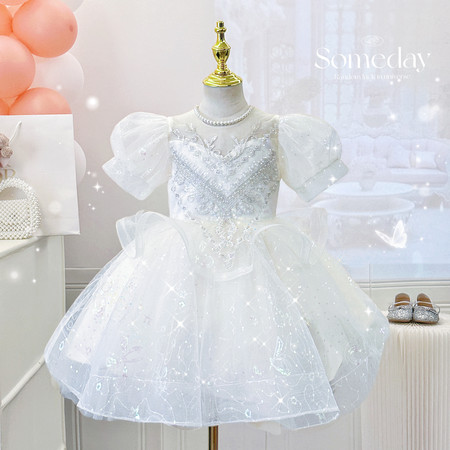 小懒熊&小懒熊&X52062蝴蝶结珠片礼服裙