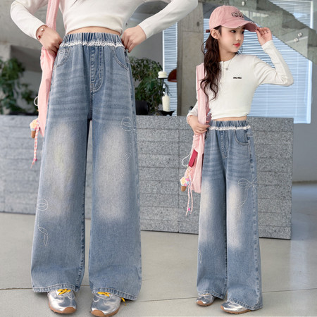 萌熠  (原欧韩果果）&萌熠  (原欧韩果果）&666花边烫钻牛仔裤