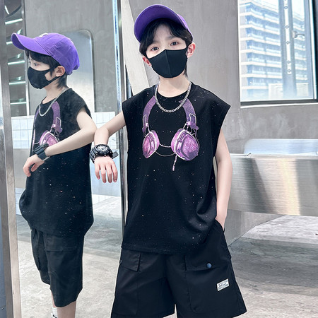 吉吉猪&吉吉猪&JJ012款撒银耳机背心套装