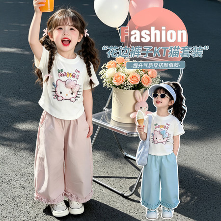 小时光kids&小时光kids&X273花边裤子KT猫套装AI