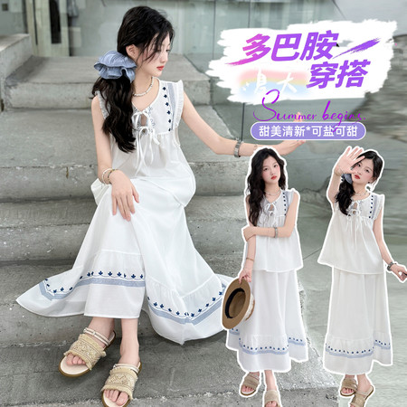 奶柚kids&奶柚kids&NY22款法式重工花朵刺绣套装