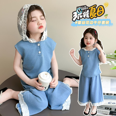 叮叮猫童装&叮叮猫童装&牛仔连帽套装