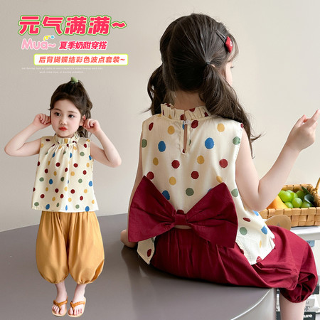 叮叮猫童装&叮叮猫童装&彩色波点套装
