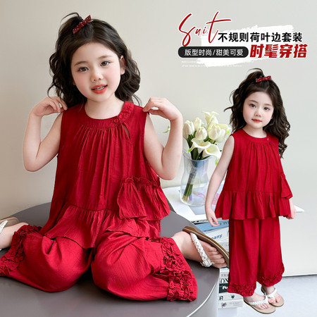 叮叮猫童装&叮叮猫童装&荷叶边套装