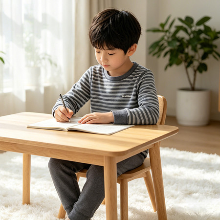 星际小兔&星际小兔&953灰色条纹羊毛蚕丝套装家居服秋衣秋裤