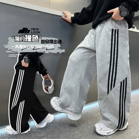 西瓜街&西瓜街&XGJ-KZ2573撞色织带弯刀卫裤