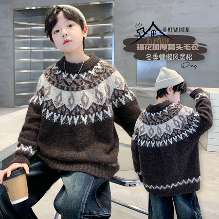 西瓜街&西瓜街&XGJ-MY2593费尔岛提花毛衣
