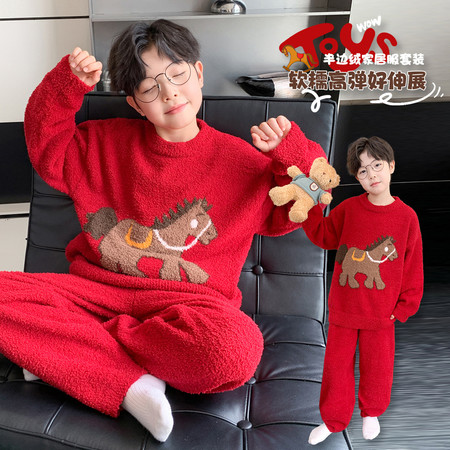 西瓜街&西瓜街&XGJ-SY2598红色小马家居服