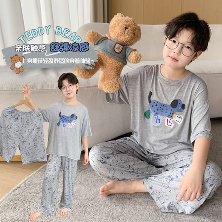 西瓜街&西瓜街&XGJ-TZ2605短袖小狗家居服三件套