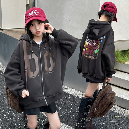 恬朵&恬朵&7037-韩版时尚休闲运动卫衣外套