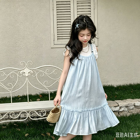 恬朵&恬朵&女童韩系超仙吊带裙两件套