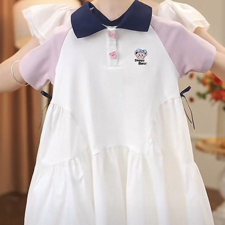 沐汣童品【原唛多多】&沐汣童品【原唛多多】&88023女童POLO领连衣裙
