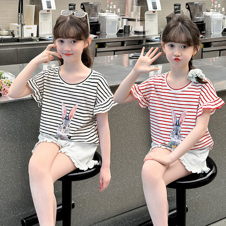 连升服饰&连升服饰&条纹兔子T恤