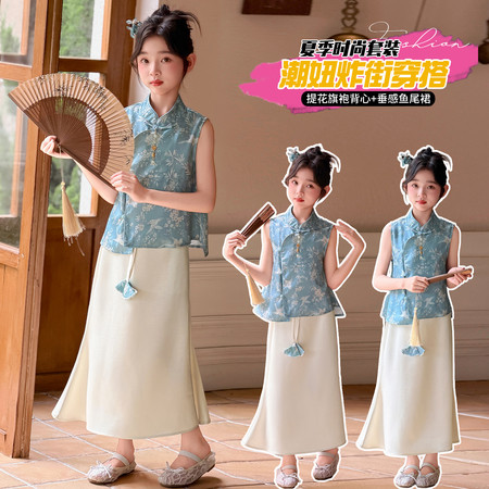 麦麦潮品&麦麦潮品&MM2609新中式金竹飞燕国风套装