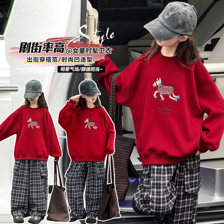 迈迪尔童装&迈迪尔童装&MD-2538刺绣小马卫衣年服