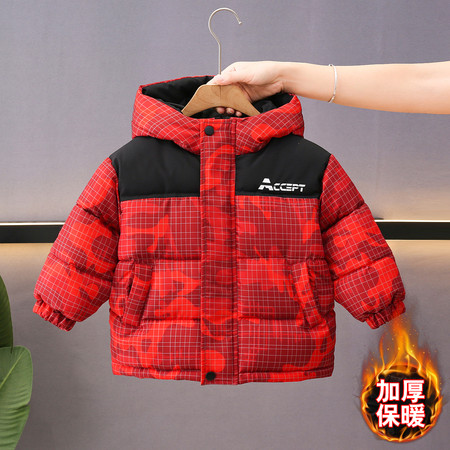 韩依童社&韩依童社&迷彩棉衣挂拍图