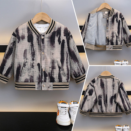 艾依诺&艾依诺&春秋墨条棒球服外套