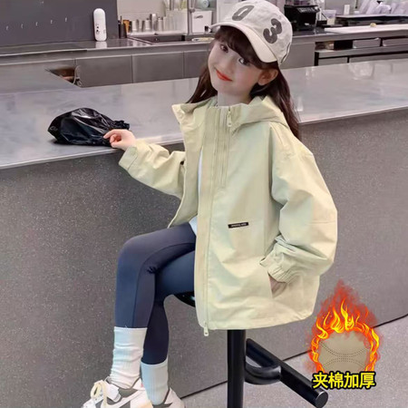 小芒果&小芒果&黄色加棉加厚三色冲锋衣外套