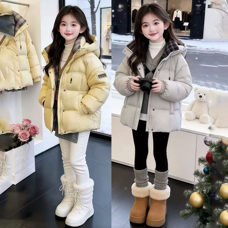 小芒果&小芒果&格子棉衣