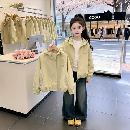 小芒果&小芒果&2601格子冲锋衣外套