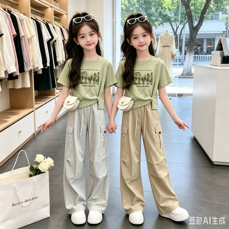 小芒果&小芒果&2626纯棉上衣速干裤套装
