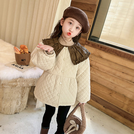 吉米迪思&吉米迪思&褶皱皮领棉衣0