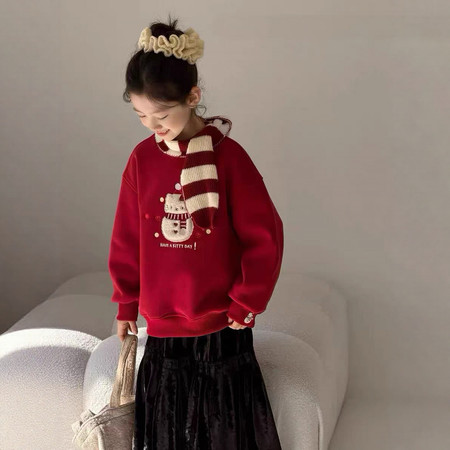 时尚王童装工作室&时尚王童装工作室&刺绣雪人卫衣