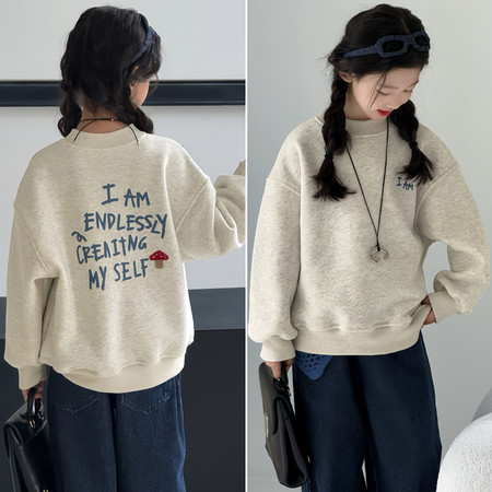 时尚王童装工作室&时尚王童装工作室&字母蘑菇刺绣卫衣