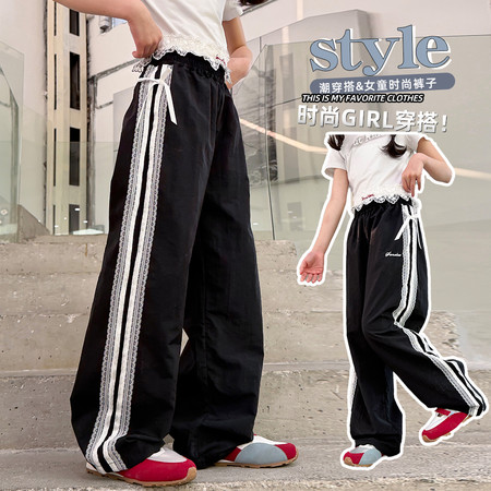 麦可思&麦可思&26MC28-侧边蕾丝拼条裤