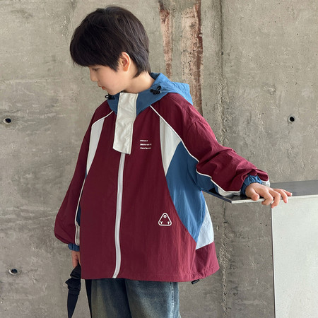 朝阳童&朝阳童&768男童拼色半门襟外套