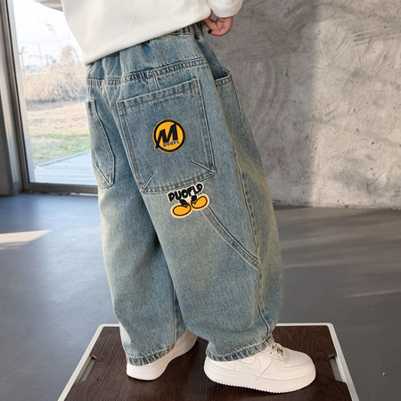 小萌娃童装&小萌娃童装&男童贴标牛仔裤