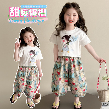 孩在&孩在&蝴蝶裤T恤套装