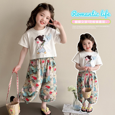 孩在&孩在&蝴蝶裤T恤套装