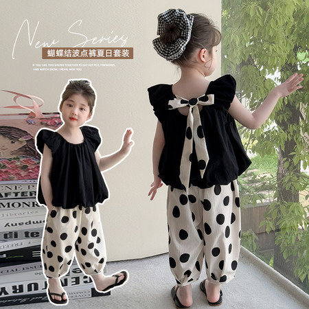 孩在&孩在&波点裤套装