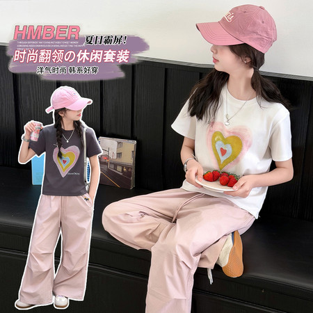 七叶童&七叶童&2632款爱心工装裤套装