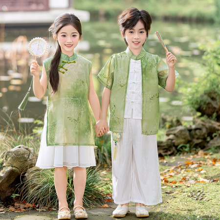 蛋崽崽&蛋崽崽&短袖绿芜浅梦表演服