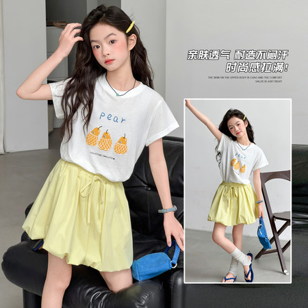 爆米粒（原橙小果）&爆米粒（原橙小果）&2608-梨子花苞裙套装
