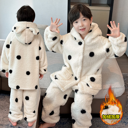 积木飞扬家居服（原积木城堡）&积木飞扬家居服（原积木城堡）&DF10男童连帽波点家居服加厚套装