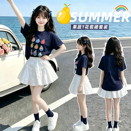 沐斯贝贝·YE&沐斯贝贝·YE&SX66042果蔬大T66007花苞裙套