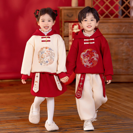 聚宝盆童装&聚宝盆童装&D018龙凤绣花年服