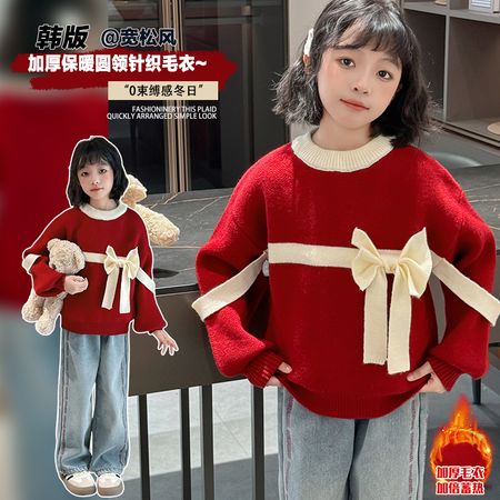 毛衣小镇&毛衣小镇&3391立体蝴蝶结毛衣阔腿裤