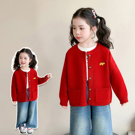 夹心糖&夹心糖&小马刺绣开衫外套