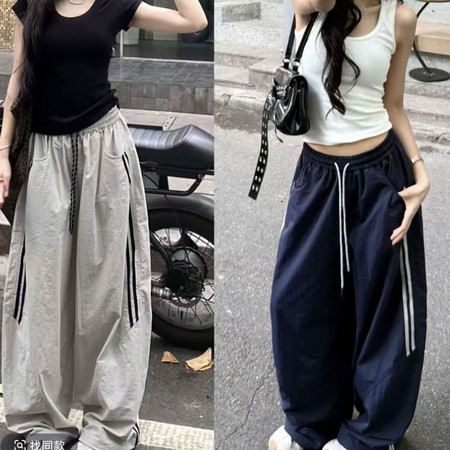 伊阳&伊阳&Z326拉条裤子原图拍摄中